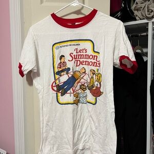 Let’s summon demons ringer tee